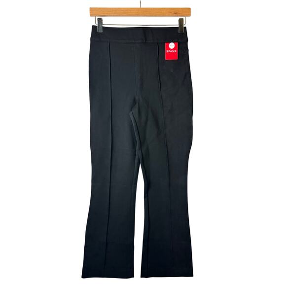 Spanx The Perfect Pant Black Knit Ponte Hi-Rise Flare Women’s Small Pull On New - Picture 1 of 12
